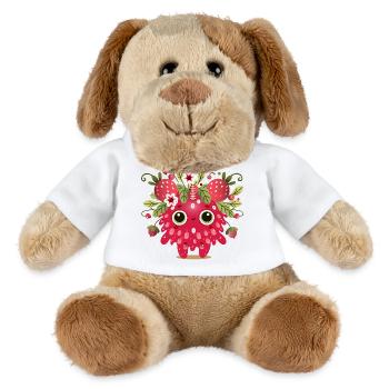 Cute Raspberry Monster with Fruits & Leaves - MiniFeet® Dog Helge - white - Front