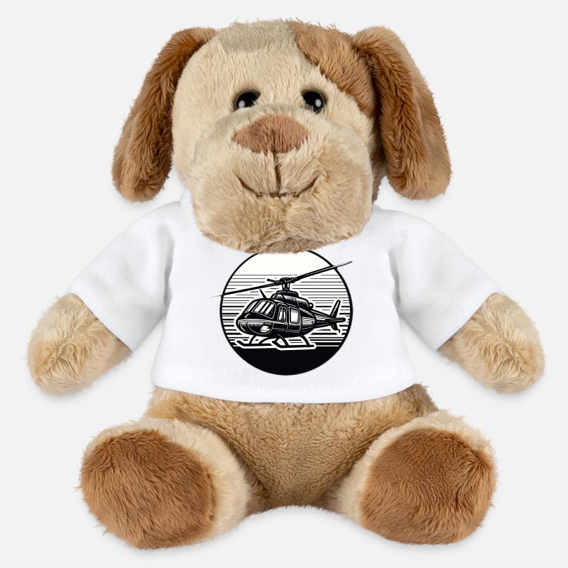 Helikopter in Schwarz Weiß - MiniFeet® Hund Helge - Weiß