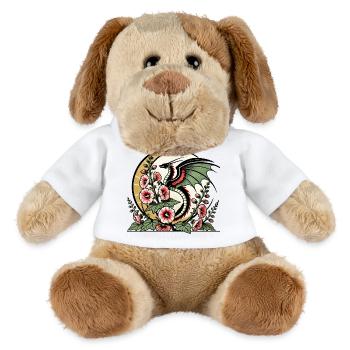 Dragon and Flower Sleeve Tattoo Design - MiniFeet® Dog Helge - white - Front