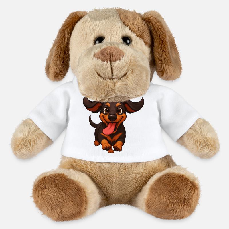 Dackel Freude Rennen bester Freund Herrchen - MiniFeet® Hund Helge - Weiß