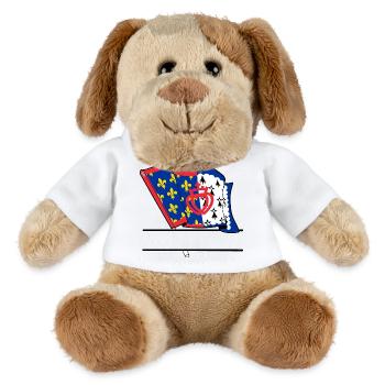Pays_de_la_Loire_Vlag + boîte de texte - Chien en peluche Helge MiniFeet® - blanc - Devant