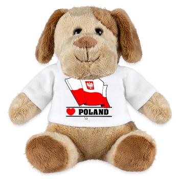Polnische Flagge mit Herz - MiniFeet® Hund Helge - Weiß - Vorne