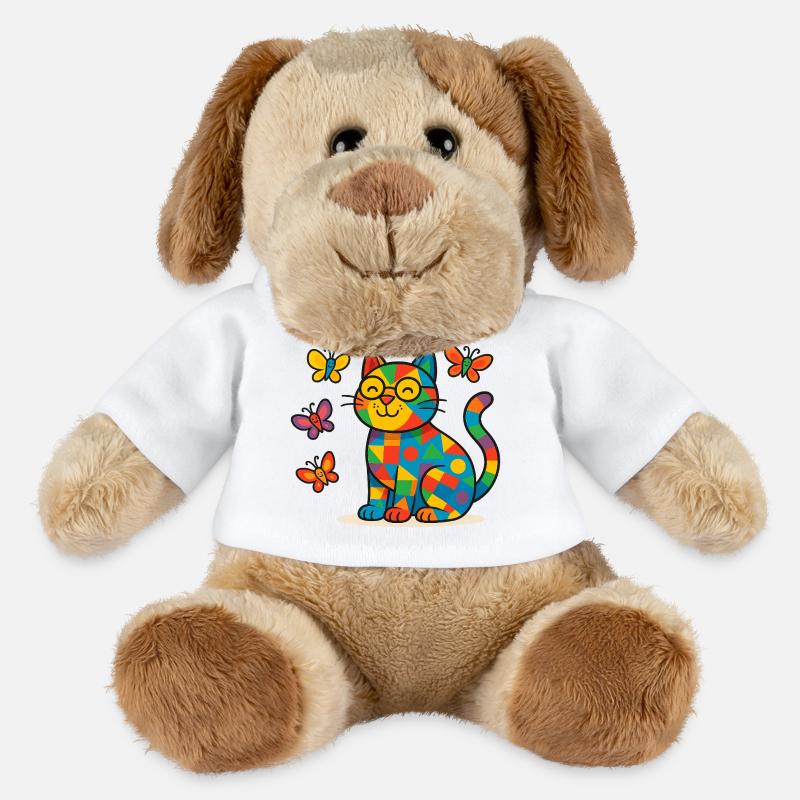 Patchwork Cat with Colorful Butterflies - MiniFeet® Dog Helge - white