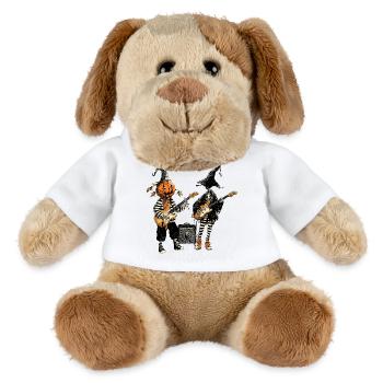 Illustration du groupe de rock Pumpkin & Skeleton - Chien en peluche Helge MiniFeet® - blanc - Devant