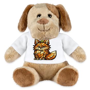Version cubisme du Renard Orange - Chien en peluche Helge MiniFeet® - blanc - Devant