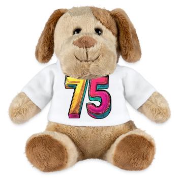 75 Number Colorful - MiniFeet® Dog Helge - white - Front