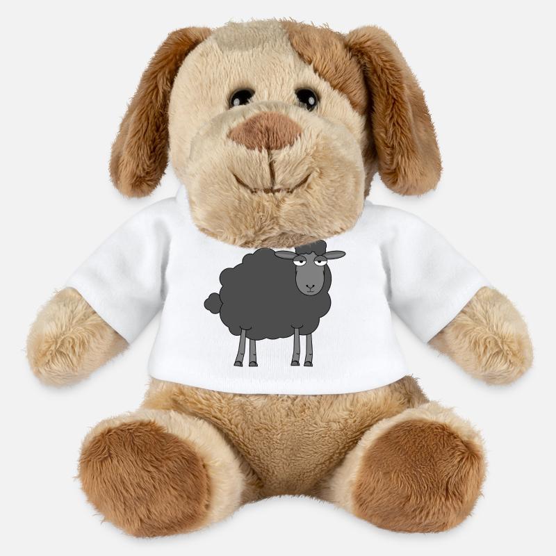 Baaaa-d bis zum Knochen | Illustration des Schwarzen Schafs - MiniFeet® Hund Helge - Weiß