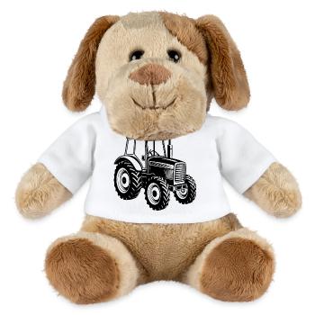 Tracteur agricole - Chien en peluche Helge MiniFeet® - blanc - Devant