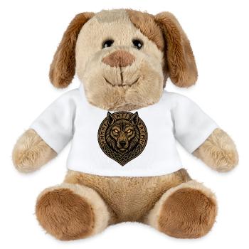Wolf Medallion Runic Crest - MiniFeet® Dog Helge - white - Front