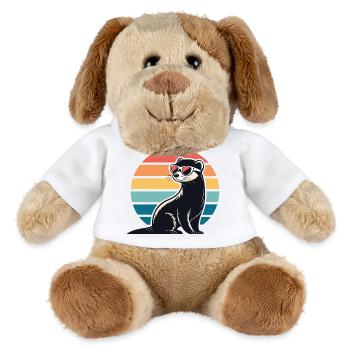 Furet rétro au soleil - Chien en peluche Helge MiniFeet® - blanc - Devant