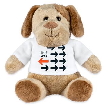 Flèche Inversée Contre Courant Design This Way Tot - Chien en peluche Helge MiniFeet® - blanc - Devant