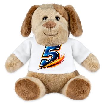 Numéro 5 Maillot de football Sport Joueur d’équipe - Chien en peluche Helge MiniFeet® - blanc - Devant