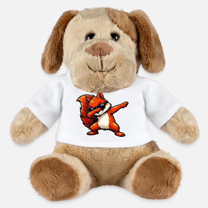 Dabbing Red Squirrel - MiniFeet® Dog Helge - white