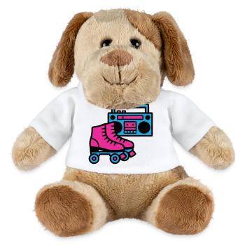 Rollschuhe Boombox 80er Retro - MiniFeet® Hund Helge - Weiß - Vorne
