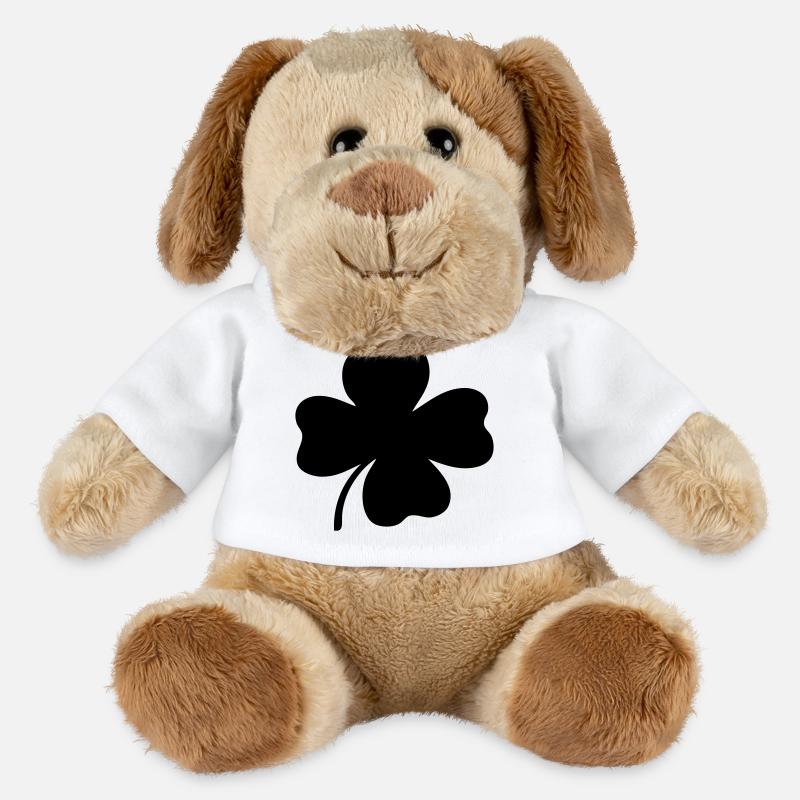 Trèfle à quatre feuilles - Chien en peluche Helge MiniFeet® - blanc