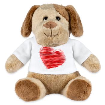 HERZ. HERZ. HEILIGER VALENTINSTAG. LIEBE. LIEBE. WEIHNACHTEN - MiniFeet® Hund Helge - Weiß - Vorne