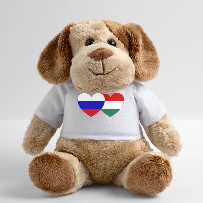 Russie Hongrie Drapeau Cœur Chien en peluche Helge MiniFeet®