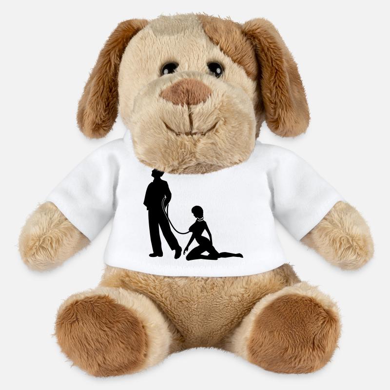 Frau an der Leine Junggesellen - MiniFeet® Hund Helge - Weiß