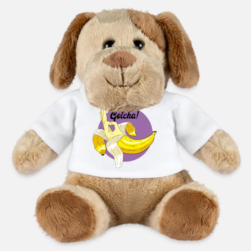 Mème Troll Banane - Chien en peluche Helge MiniFeet® - blanc