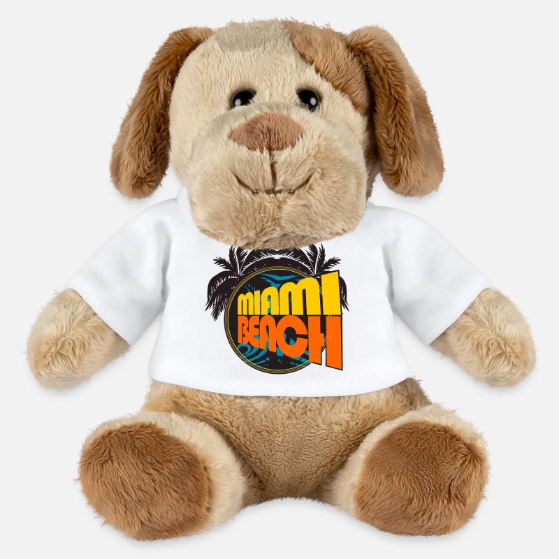 Miami Beach Retro-Palmen - MiniFeet® Hund Helge - Weiß