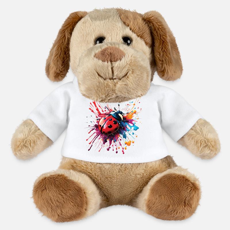 Conception de coccinelle colorée, pas de texte - Chien en peluche Helge MiniFeet® - blanc