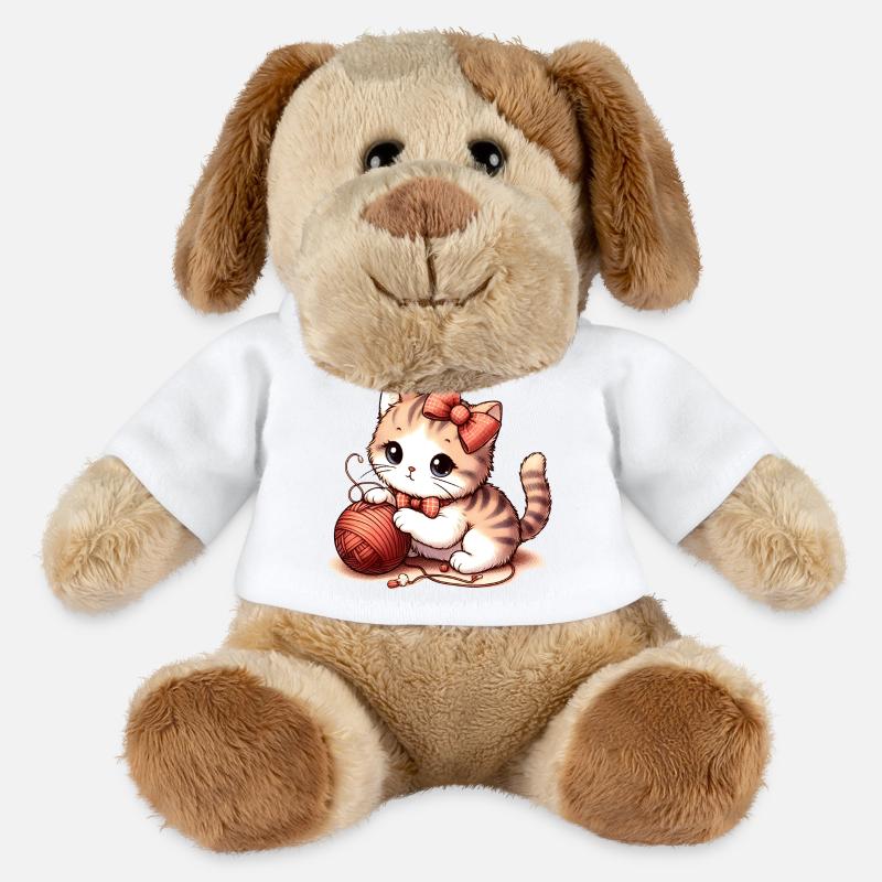 Jeu de chat - Chien en peluche Helge MiniFeet® - blanc