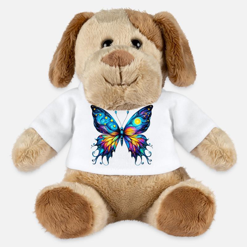 Van Gogh Schmetterling - MiniFeet® Hund Helge - Weiß