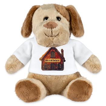 La maison, c’est là où se trouve la famille - Chien en peluche Helge MiniFeet® - blanc - Devant