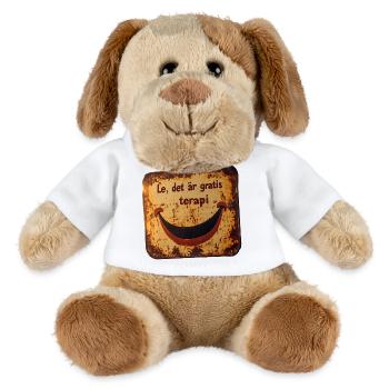 Smile it's free therapy - Charmantes Blechschild - MiniFeet® Hund Helge - Weiß - Vorne