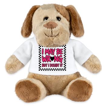Cheeky humor text with confident style - MiniFeet® Dog Helge - white - Front