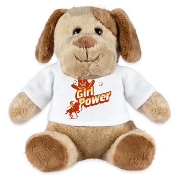 Énergie féminine western avec étoile et couronne - Chien en peluche Helge MiniFeet® - blanc - Devant