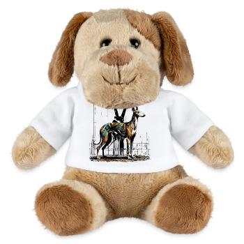 Galgo StreetArt n°04b - Chien en peluche Helge MiniFeet® - blanc - Devant