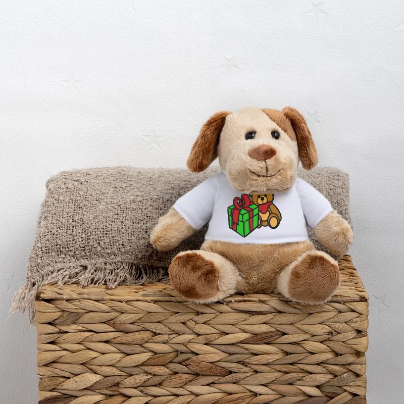 Teddy hat ein Geschenk MiniFeet® Hund Helge
