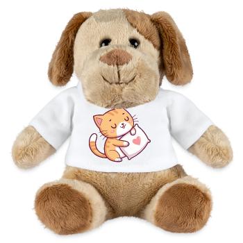 Kuschelige Katze auf Herz-Kissen - MiniFeet® Hund Helge - Weiß - Vorne