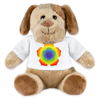 Regenbogenlotus-Mandala-Blüte - MiniFeet® Hund Helge - Weiß - Vorne