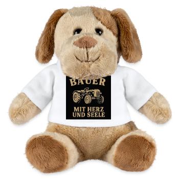 Motif du cœur du fermier - Chien en peluche Helge MiniFeet® - blanc - Devant