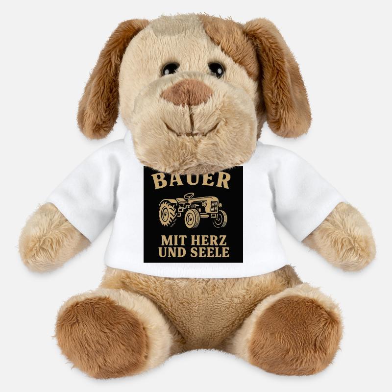 Bauerherz Traktor Motiv - MiniFeet® Hund Helge - Weiß