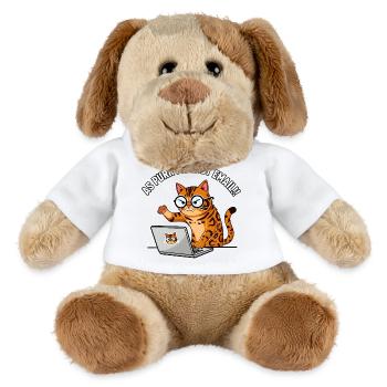 Wütende Bürokatze schnurrt meine letzte E-Mail - MiniFeet® Hund Helge - Weiß - Vorne