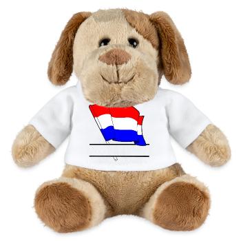 Netherlands Flag – Name Space - MiniFeet® Dog Helge - white - Front