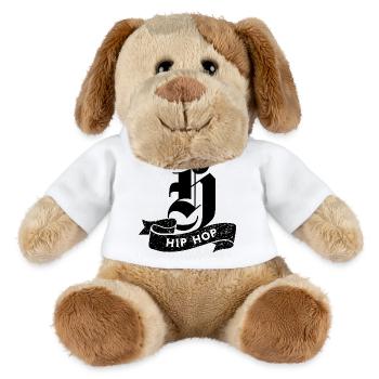 Hip-Hop-Typografie auf Schwarz - MiniFeet® Hund Helge - Weiß - Vorne