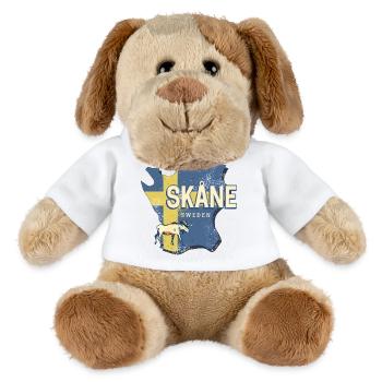 Skane Sweden Province Map Vintage Souvenir - MiniFeet® Dog Helge - white - Front