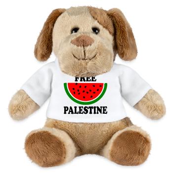Free palestine Melon pastèque - Chien en peluche Helge MiniFeet® - blanc - Devant
