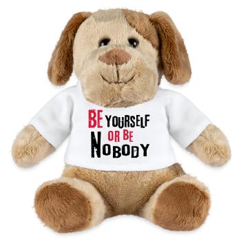 Be yourself or be nobody self-confident sayings - MiniFeet® Dog Helge - white - Front