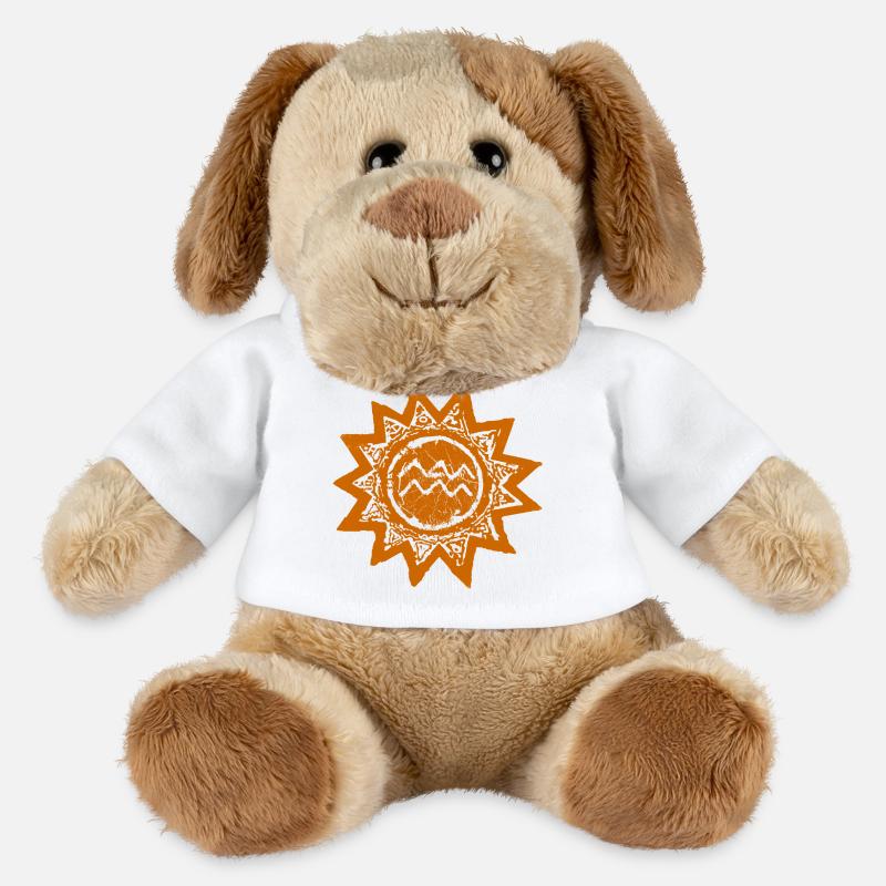 Astrologischer Wassermann Sonnen-Print - MiniFeet® Hund Helge - Weiß