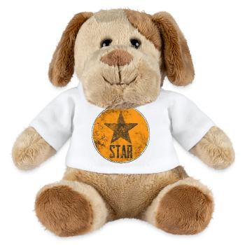Rustic star with "STAR" motif - MiniFeet® Dog Helge - white - Front