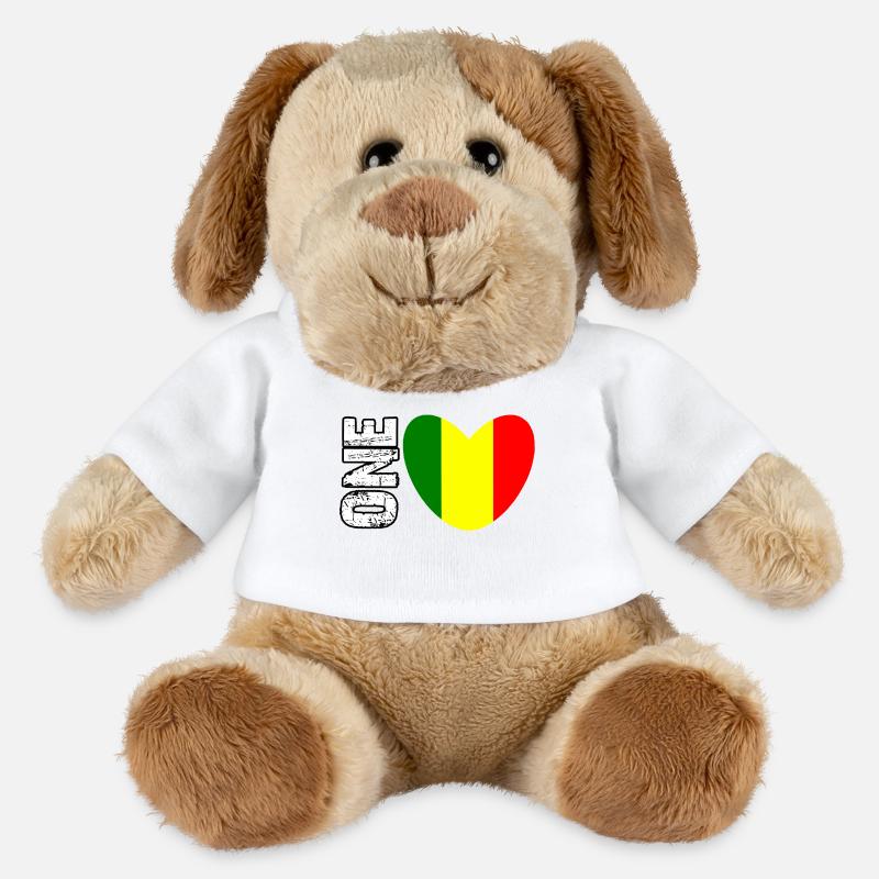 Mali Flag Heart with GONE Text - MiniFeet® Hund Helge - Weiß