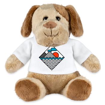 mer voyage nature montagnes symbole montagne icône logo - Chien en peluche Helge MiniFeet® - blanc - Devant