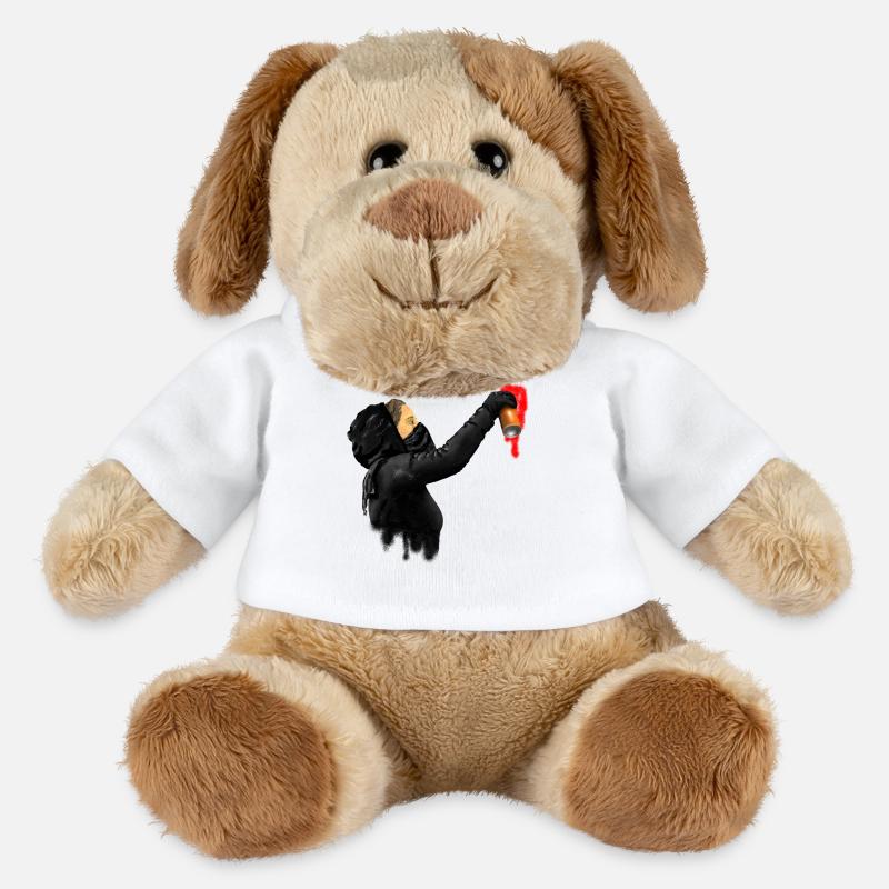 graffiti - Chien en peluche Helge MiniFeet® - blanc