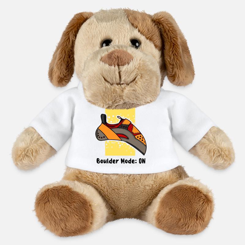 Boulder Boulderer Klettern Felsklettern Bergsport - MiniFeet® Hund Helge - Weiß