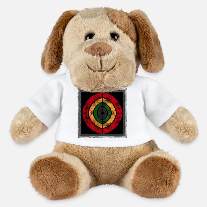 Abstrakter Reggae-Design in Retrofarben - MiniFeet® Hund Helge - Weiß
